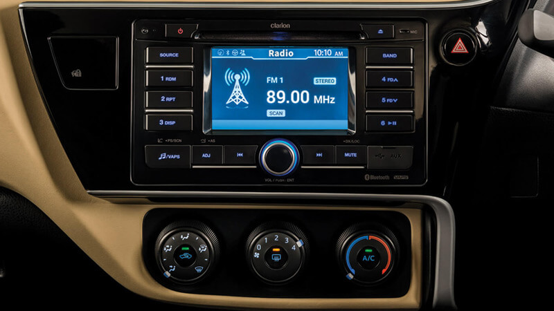 Toyota Corolla GLi 2019 In-Dash Audio Available in Automatic Only